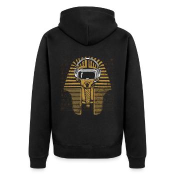 Videospiele modernisiert Altes Ägypten Lustiger Pharao - Unisex Premium Bio Zip Hoodie - Schwarz - Hinten - Nico (187cm)