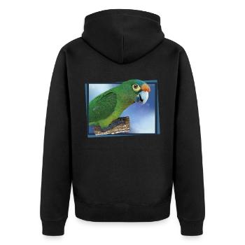 Orange-fronted parakeet - Unisex Premium Organic Zip Hoodie - black - Back - Nico (187cm)