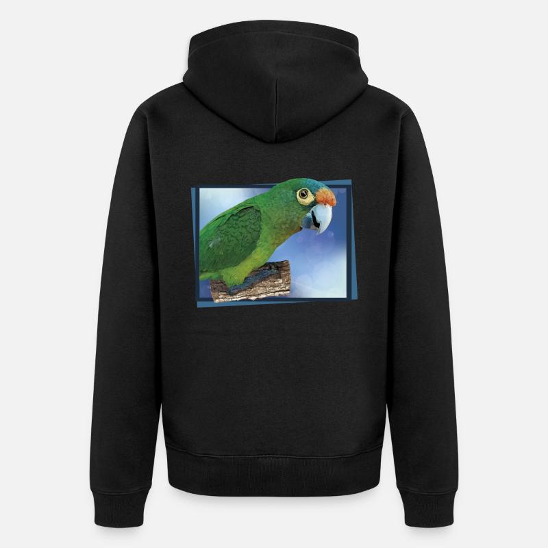 Perruche à front orange - Veste à capuche bio Premium Unisexe - noir