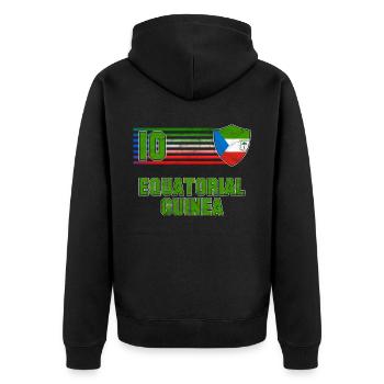 Equatorial Guinea Football Team - Unisex Premium Organic Zip Hoodie - black - Back - Nico (187cm)