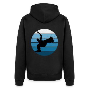 Bboy Hip Hop Herren Bgirl Breakdance Break Dance - Unisex Premium Bio Zip Hoodie - Schwarz - Hinten - Nico (187cm)