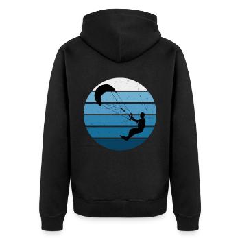 Kitesurfing Women Kitesurfer Kitesurf Kiting - Unisex Premium Organic Zip Hoodie - black - Back - Nico (187cm)