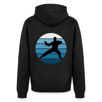 Arts Martiaux Femmes Kungfu Wushu Kung Fu Hommes - Veste à capuche bio Premium Unisexe - noir - Dos - Nico (187cm)