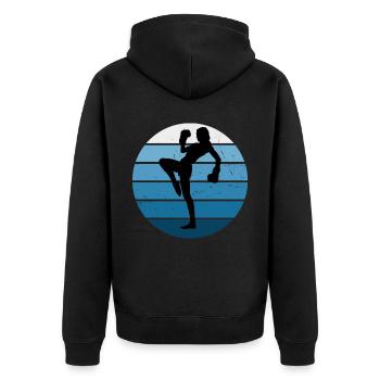Boxe Kickboxing Kickboxing Hommes - Veste à capuche bio Premium Unisexe - noir - Dos - Nico (187cm)