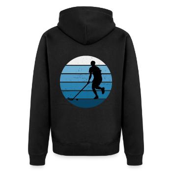 Floorball féminin Hockey masculin Floorball Innebandy - Veste à capuche bio Premium Unisexe - noir - Dos - Nico (187cm)