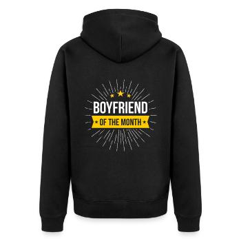 Boyfriend of the month - Unisex Premium Organic Zip Hoodie - black - Back - Nico (187cm)