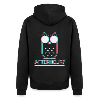 Afterhour Techno Raver Electro Rave Music Club - Unisex Premium Organic Zip Hoodie - black - Back - Nico (187cm)