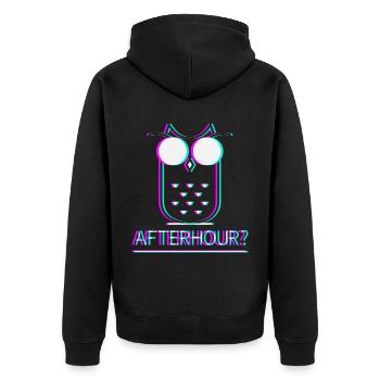 Afterhour Techno Raver Electro Rave Music Club - Unisex Premium Organic Zip Hoodie - black - Back - Nico (187cm)