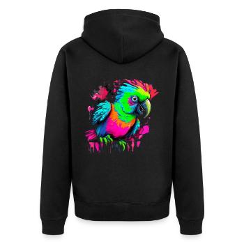 Perroquet dans le style graffiti - Veste à capuche bio Premium Unisexe - noir - Dos - Nico (187cm)