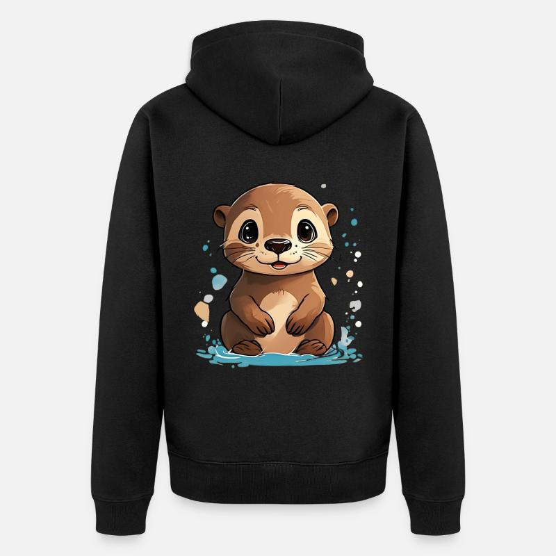 Bébé Loutre - Veste à capuche bio Premium Unisexe - noir