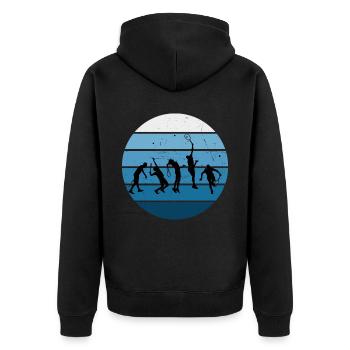 Tennis spielen Tennis Tennisspieler Tennisspielen - Unisex Premium Bio Zip Hoodie - Schwarz - Hinten - Nico (187cm)