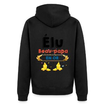 Beau -père Unique Cadeau Beau-papa - Veste à capuche bio Premium Unisexe - noir - Dos - Nico (187cm)