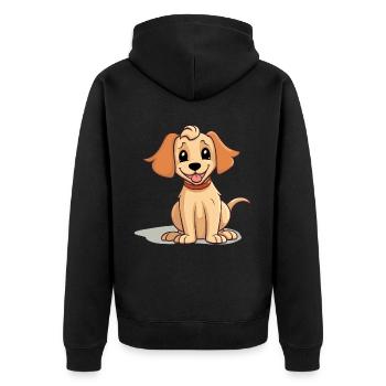 Niedliches Hundedesign für Hundebesitzer - Unisex Premium Bio Zip Hoodie - Schwarz - Hinten - Nico (187cm)