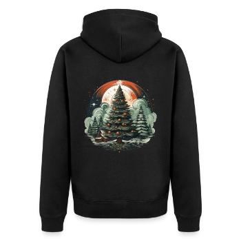 Christmas tree - Unisex Premium Organic Zip Hoodie - black - Back - Nico (187cm)