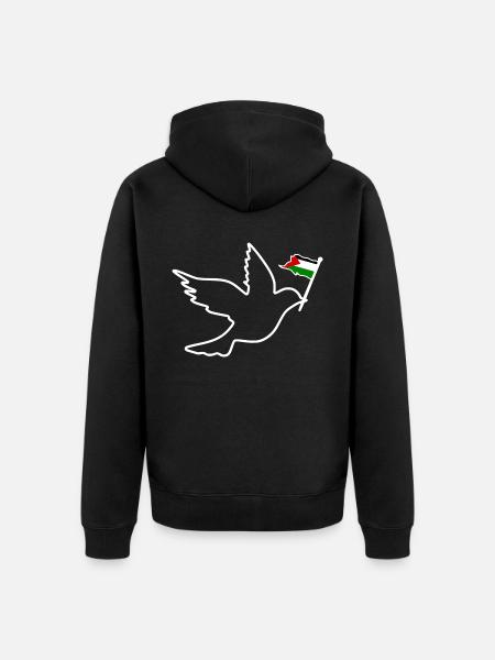Free palestine - Unisex Premium Organic Zip Hoodie - black