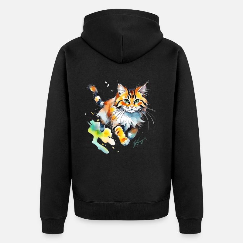 Chat courant - Veste à capuche bio Premium Unisexe - noir