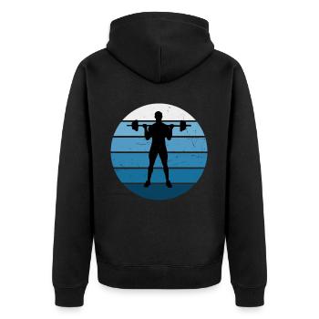 Musculation Femmes Hommes Haltérophilie Cardio - Veste à capuche bio Premium Unisexe - noir - Dos - Nico (187cm)