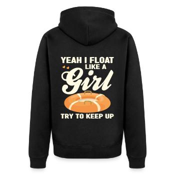 Rafting Wassersport | River Tubing Fluss Geschenke - Unisex Premium Bio Zip Hoodie - Schwarz - Hinten - Nico (187cm)