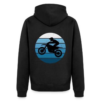 Women's Freestyle Motocross Supermoto Men - Unisex Premium Organic Zip Hoodie - black - Back - Nico (187cm)