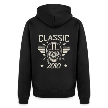 Cadeau D’anniversaire Classique Vintage Né en 2010 - Veste à capuche bio Premium Unisexe - noir - Dos - Nico (187cm)