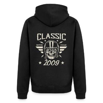 Cadeau D’anniversaire Classique Vintage Né en 2009 - Veste à capuche bio Premium Unisexe - noir - Dos - Nico (187cm)