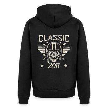 Klassisches Vintage-Geburtstagsgeschenk aus dem Jahr 2011 - Unisex Premium Bio Zip Hoodie - Schwarz - Hinten - Nico (187cm)