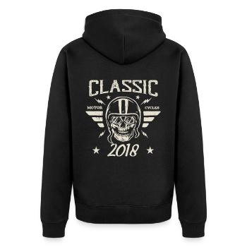 Cadeau D’anniversaire Classique Vintage Né en 2018 - Veste à capuche bio Premium Unisexe - noir - Dos - Nico (187cm)