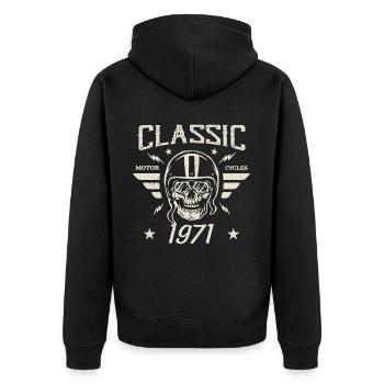 Cadeau D’anniversaire Classique Vintage Né en 1971 - Veste à capuche bio Premium Unisexe - noir - Dos - Nico (187cm)