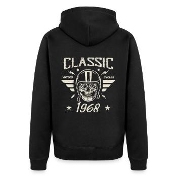 Cadeau D’anniversaire Classique Vintage Né en 1968 - Veste à capuche bio Premium Unisexe - noir - Dos - Nico (187cm)
