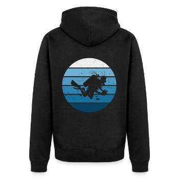 Diver Men's Scuba Diving Free Dive Diving - Unisex Premium Organic Zip Hoodie - black - Back - Nico (187cm)