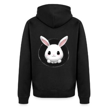Petit lapin lapin - Veste à capuche bio Premium Unisexe - noir - Dos - Nico (187cm)