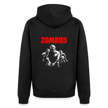ZOMBIES - Retro Comic - Horror Halloween Gift - Unisex Premium Organic Zip Hoodie - black - Back - Nico (187cm)