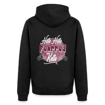 Hätte Hätte Fahrrad Kette - Unisex Premium Bio Zip Hoodie - Schwarz - Hinten - Nico (187cm)