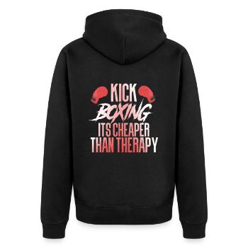 Kickboxing Kickboxing - Unisex Premium Organic Zip Hoodie - black - Back - Nico (187cm)