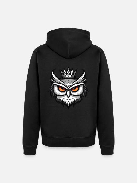 Owl Crown - Unisex Premium Organic Zip Hoodie - black