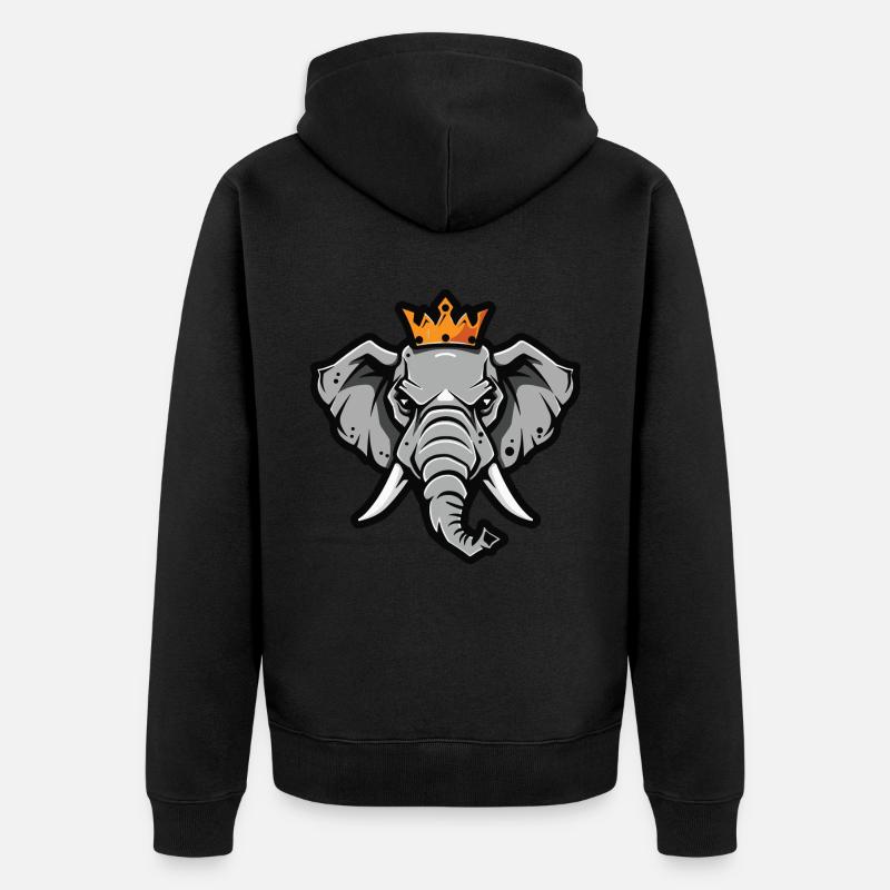 Couronne d'éléphant - Veste à capuche bio Premium Unisexe - noir
