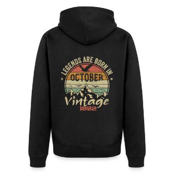 Awesome Since October 1952 - October 1952 Gift - Unisex Premium Organic Zip Hoodie - black - Back - Nico (187cm)