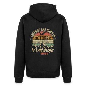 Awesome Since October 1951 - October 1951 Gift - Unisex Premium Organic Zip Hoodie - black - Back - Nico (187cm)