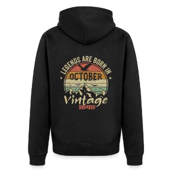 Génial Depuis Octobre 1945 - Cadeau Octobre 1945 - Veste à capuche bio Premium Unisexe - noir - Dos - Nico (187cm)