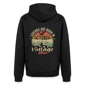 Awesome Since October 2001 - October 2001 Gift - Unisex Premium Organic Zip Hoodie - black - Back - Nico (187cm)
