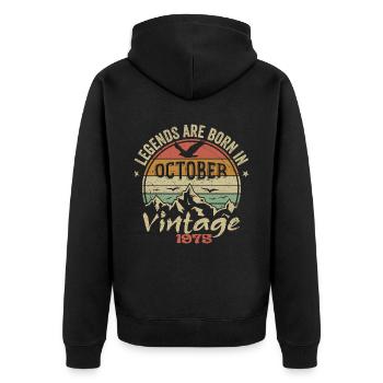 Génial Depuis Octobre 1975 - Cadeau Octobre 1975 - Veste à capuche bio Premium Unisexe - noir - Dos - Nico (187cm)