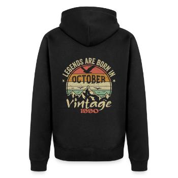 Awesome Since October 1990 - October 1990 Gift - Unisex Premium Organic Zip Hoodie - black - Back - Nico (187cm)