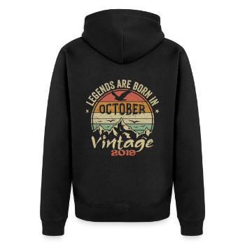 Awesome Since October 2019 - October 2019 Gift - Unisex Premium Organic Zip Hoodie - black - Back - Nico (187cm)