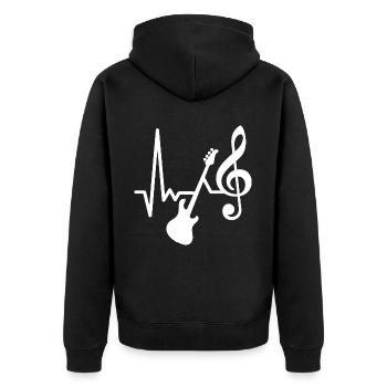 Basse électrique - Heartbeat - J’adore jouer de la basse - Veste à capuche bio Premium Unisexe - noir - Dos - Nico (187cm)