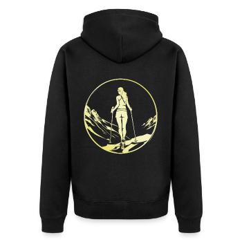 Nordic Walking Woman - Unisex Premium Organic Zip Hoodie - black - Back - Nico (187cm)