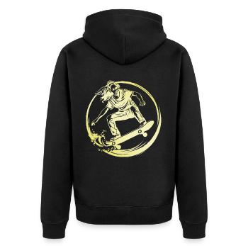 Skateboard Femme Skateboard - Veste à capuche bio Premium Unisexe - noir - Dos - Nico (187cm)