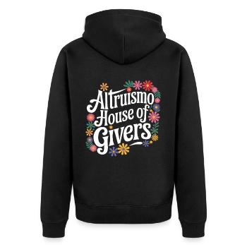 Altruisme Don désintéressé Donner d’école - Veste à capuche bio Premium Unisexe - noir - Dos - Nico (187cm)