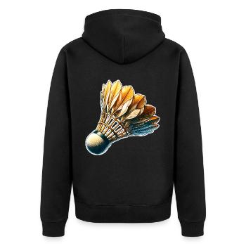 Badminton - Veste à capuche bio Premium Unisexe - noir - Dos - Nico (187cm)