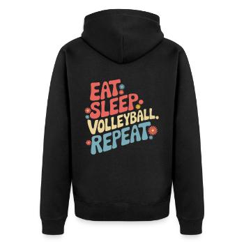 Joueurs de volley-ball Joueurs de beach-volley - Veste à capuche bio Premium Unisexe - noir - Dos - Nico (187cm)