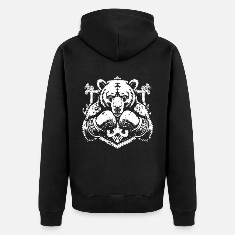 Grizzly Bear Boxer Fighter - Veste à capuche bio Premium Unisexe - noir